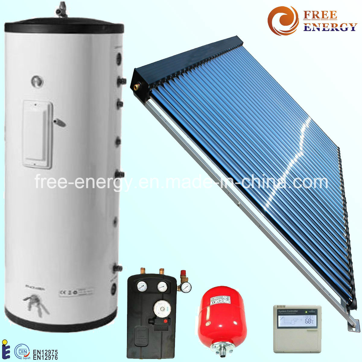 Split Pressurized Solar Water Heater with Solar Keymark En12976