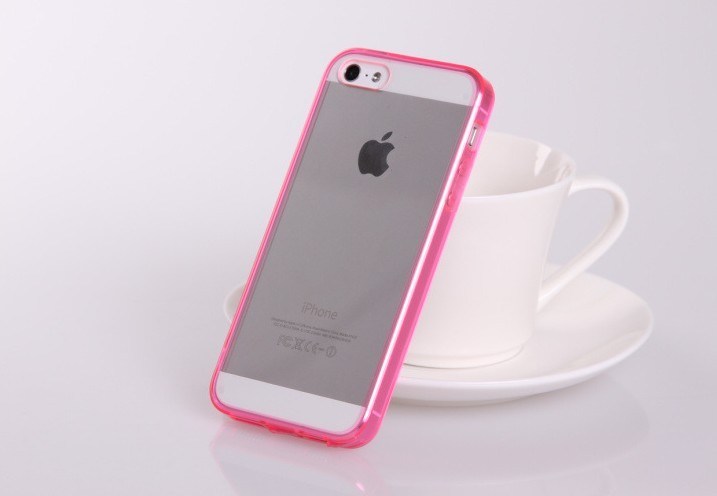 Transparent TPU Acrylic Back Cell Mobile Phone Case for iPhone 5 / 5s