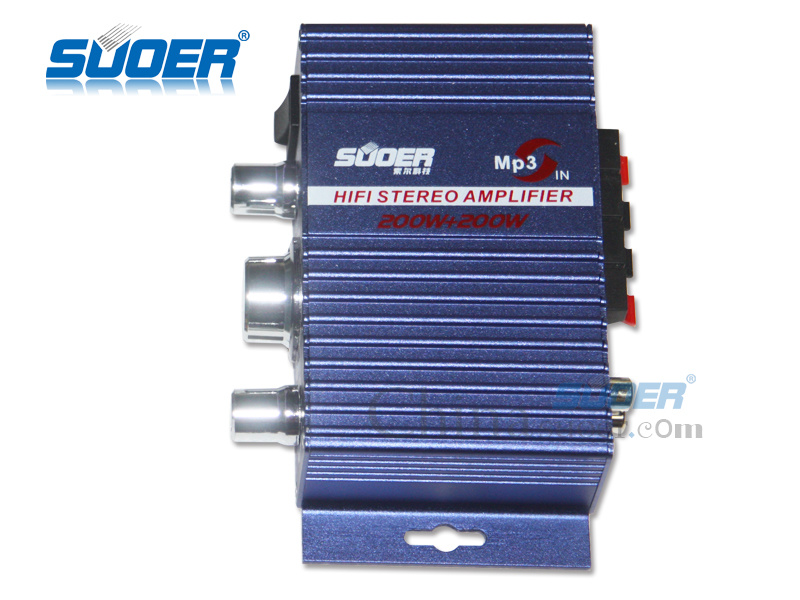 Suoer Hi-Fi Stereo Audio Amplifier High Power Car Amplifier 200W Sound Enlarger (SON-7227)