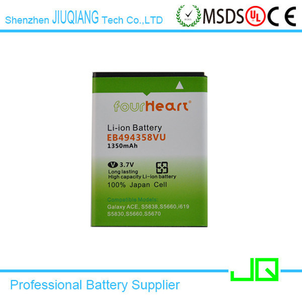 1350mAh Original High Quality Cellphone Battery Eb494358vu for Samsung S5830