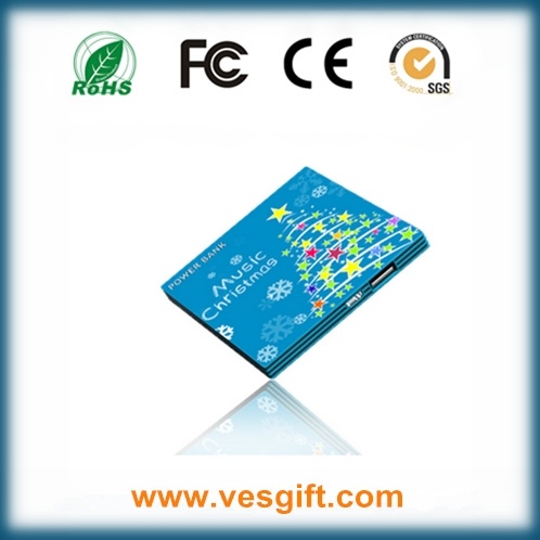 Customized Logo Ultra Slim Power Bank 2500mAh Battery Supply