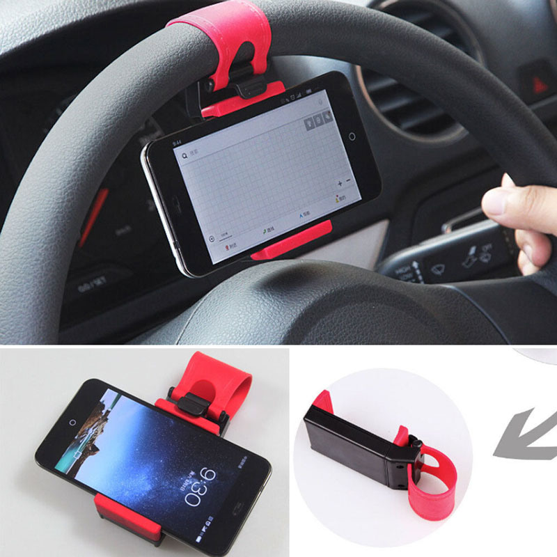 Car Steering Wheel Mount Cradle Clips Holder