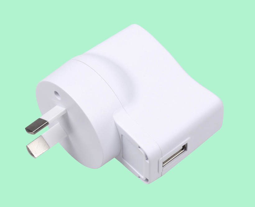 8W White USB Mobile Phone Charger with SAA Plug