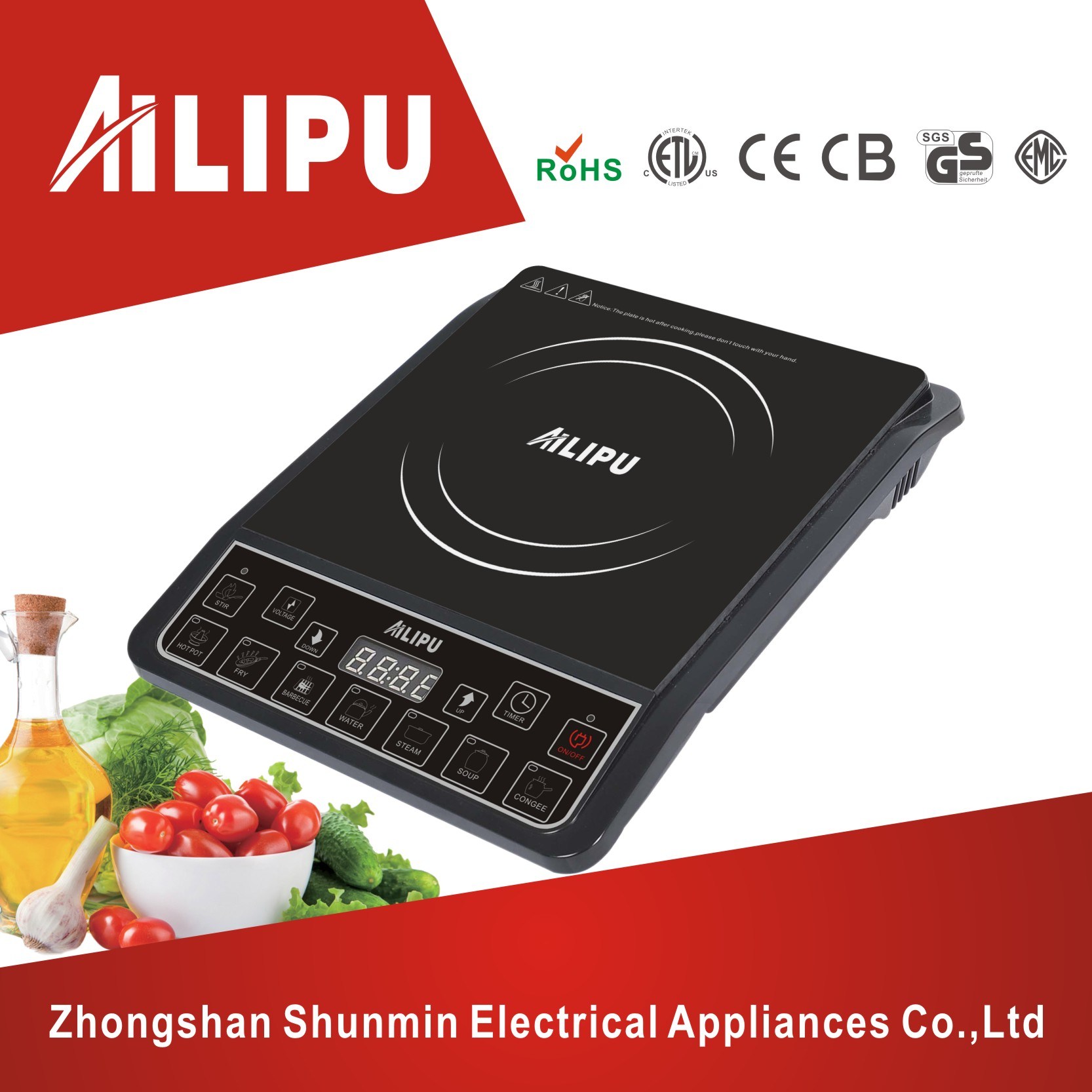 4 Digital Display Button Push Induction Cooker