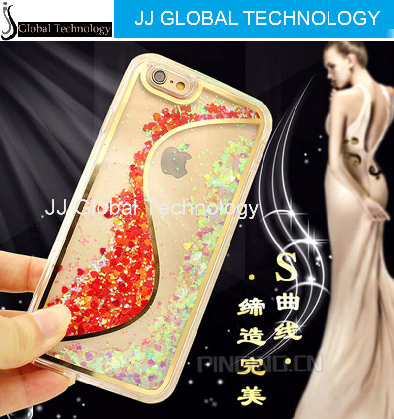 2016 Newest 3D S Line Design Quicksand Phone Case for iPhone 6/ 6s