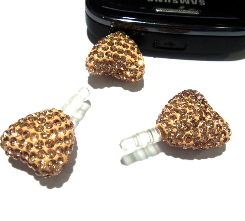 Shiny Heart Dust Proof Plug for Mobile Phone