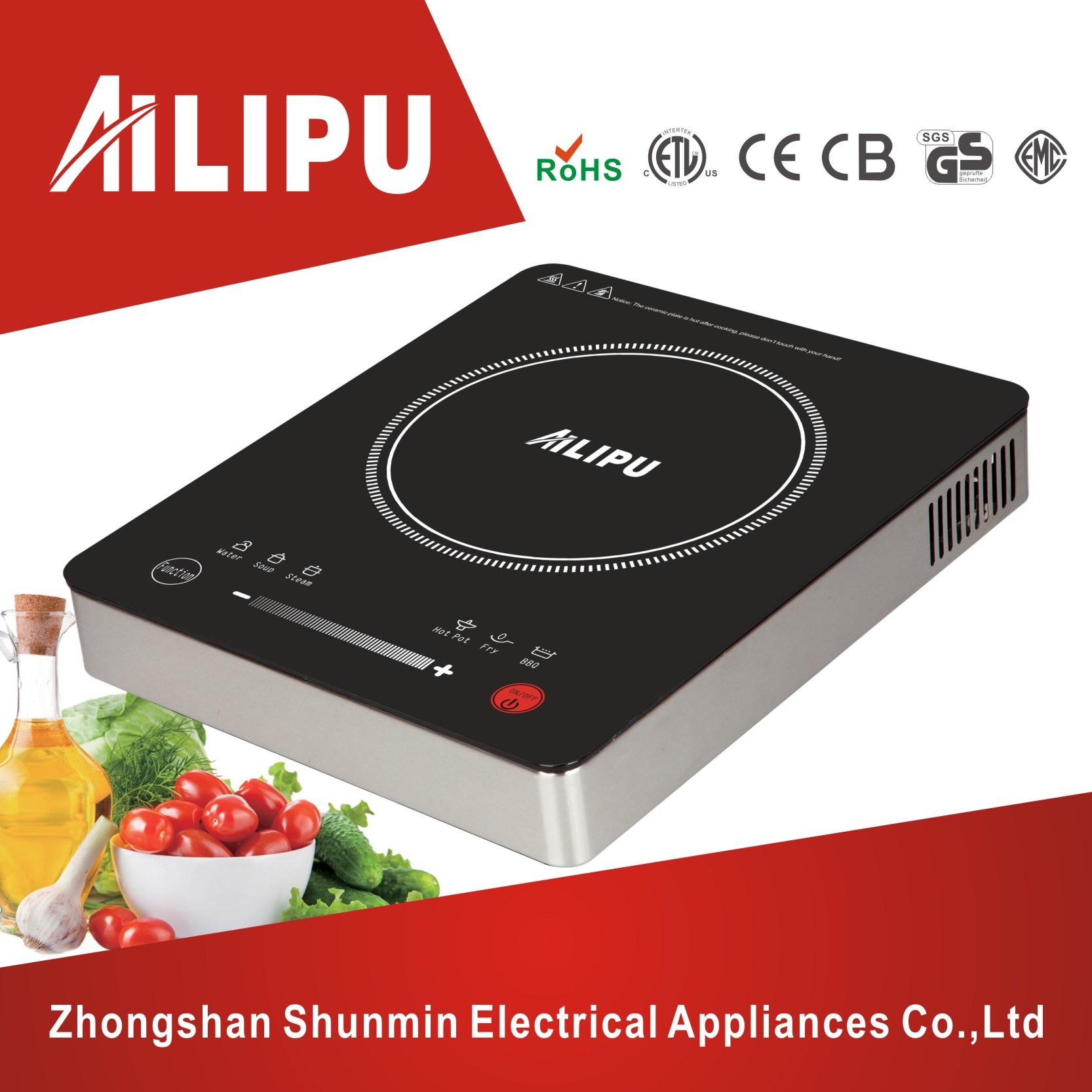 Aluminium Frame 3kVA Induction Cooker/Metal Housing Cooktop/Electrical Stove