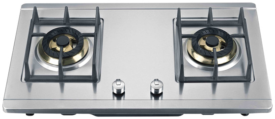 Gas Hob Two Burners Stainless Steel Panel (GH-S7601)