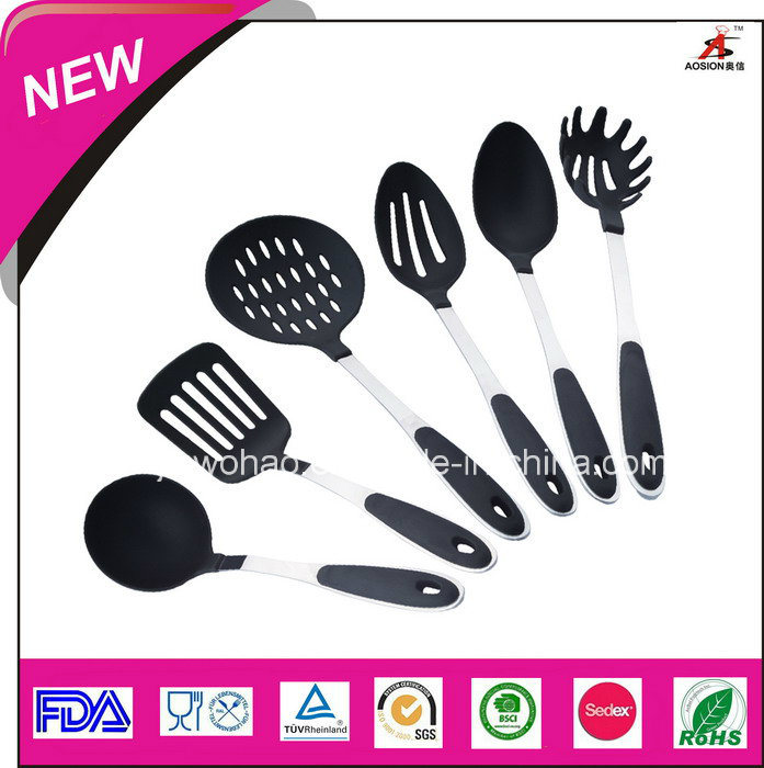 Slotted Black Nylon Cooking Utensils