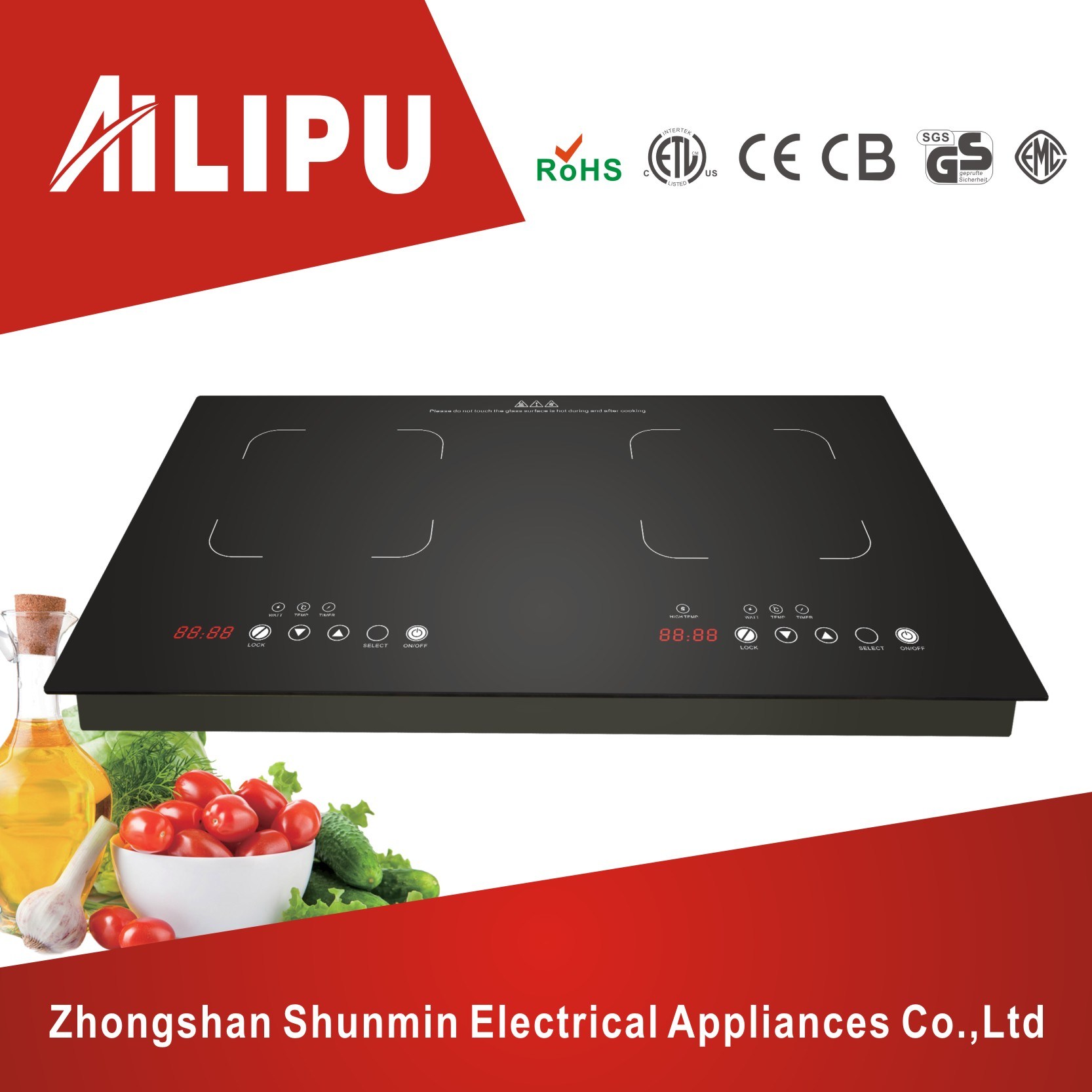 Double Burner Ss Housing Built-in Induction Cooktop/Induction Stove/Induction Cooker