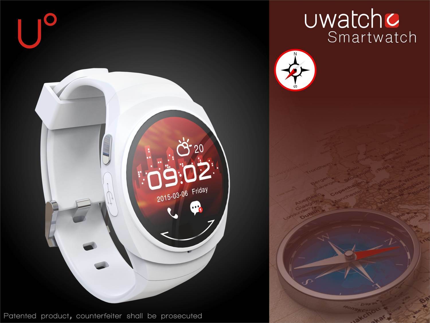 2015 Smart Watch with Phone Call / SMS Sync / Android APP