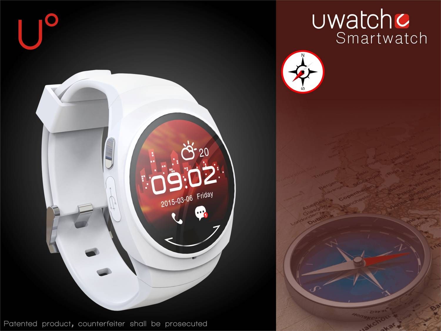 2015 Smart Watch with Phone Call / SMS Sync / Android APP