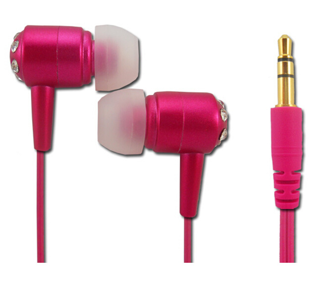 Plastic Crystal Diamond in Ear Stereo Headset Headphone Earphone