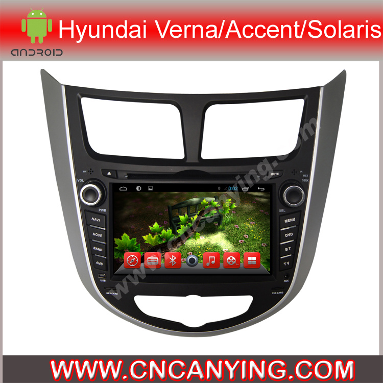 Car DVD Player for Pure Android 4.4 Car DVD Player with A9 CPU Capacitive Touch Screen GPS Bluetooth for Hyundai Verna/Accent/Solaris (AD-7120)