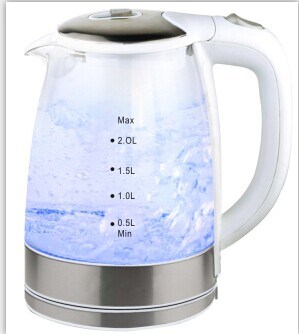 New 2.0 Liter Electric& Pyrex Glass Water Kettle (Blue LED-light)