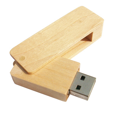 Wooden Swivel USB Flash Drive