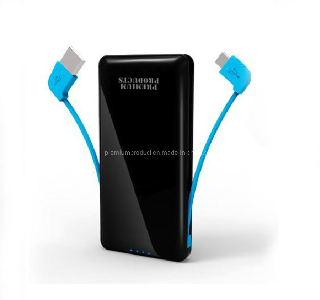 Innovative 2in1 Portable Mobile Cell Phone Charger with Built-in Cable