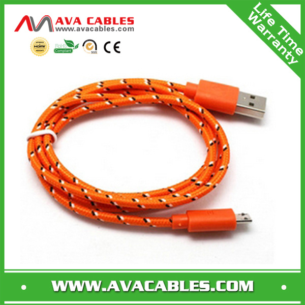 Colorful Fabric Braided Micro USB Cable