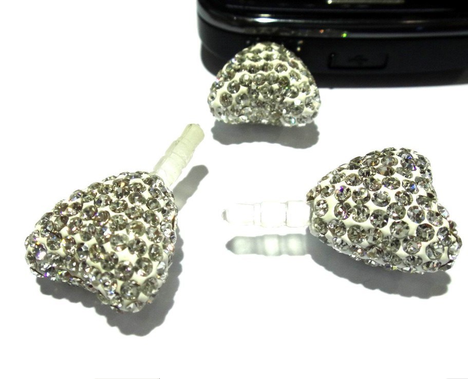 Shiny Heart Dust Proof Plug for Mobile Phone