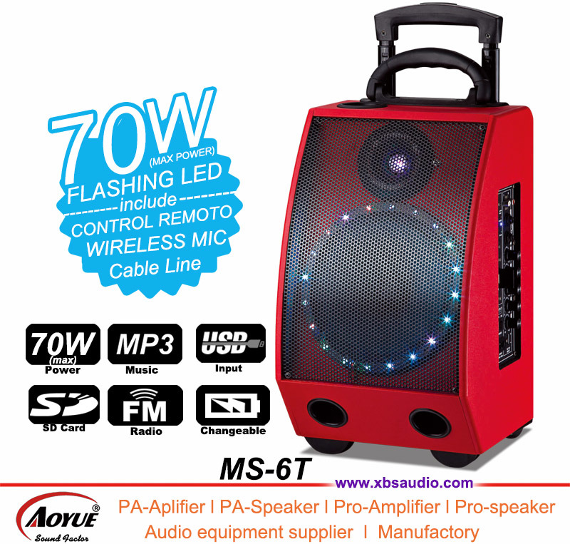 Good Bass Professional Box Speaker, Trolley Speaker with USB/SD