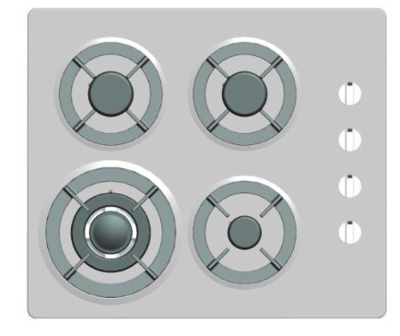 Built in Installation and Gas Cooktops Type Gas Hob