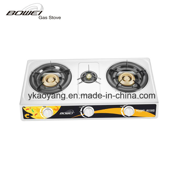 Famous Stainless Steel Gas Stove 3 Burner