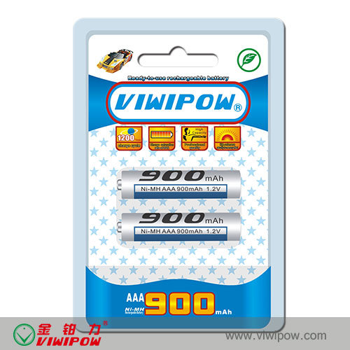 High Capacity 1.2V 900mAh AAA Rechargeable Batteries (VIP-AAA-900)