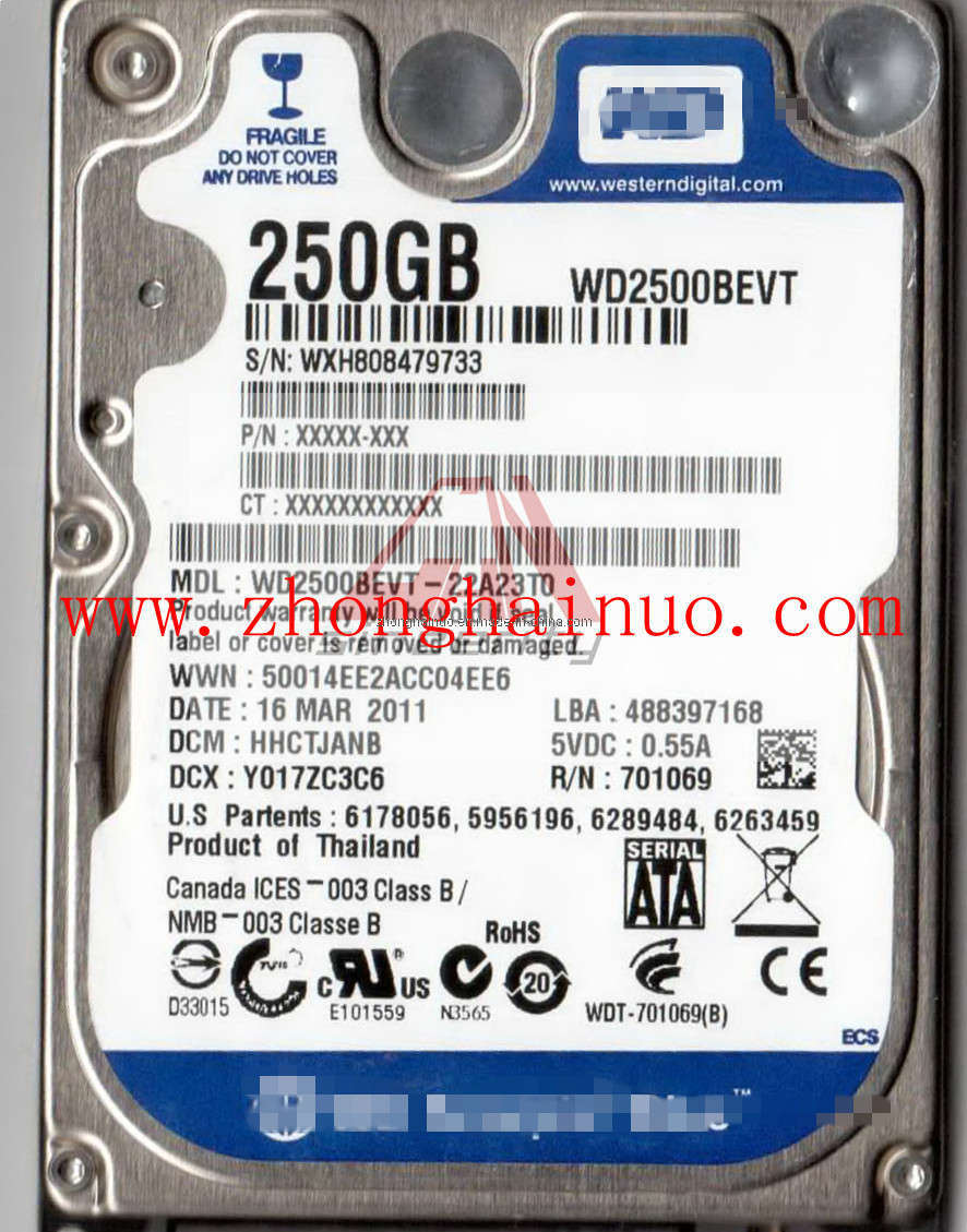 2.5'' SATA 250GB Hard Disk (WD2500BEVT)