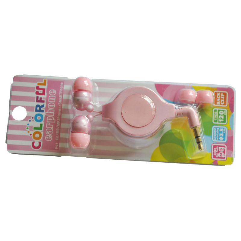 Pink Cute Straight Plug Wired Earphones