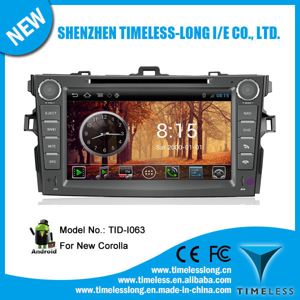 2DIN Autoradio Android Car DVD Player for Corolla 2007-2013 Year with A8 Chipest, GPS, Bluetooth, USB, SD, iPod, 3G, WiFi