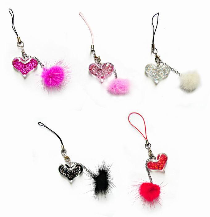 Shinning Cute Fur Phone Strap (C3866)