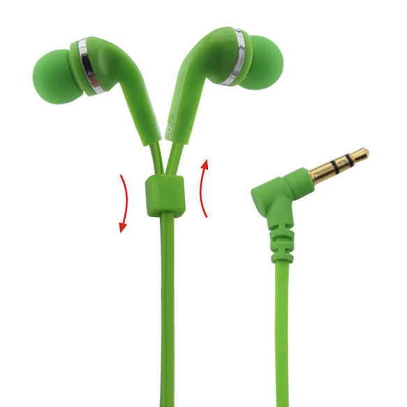 Creative Custom Design Zipper Earphone Stereo Earphone with Never Entangled Cable