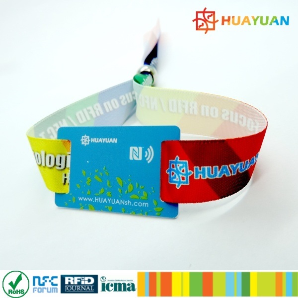 Custom HF MIFARE Classic EV1 1K RFID textile woven bracelet