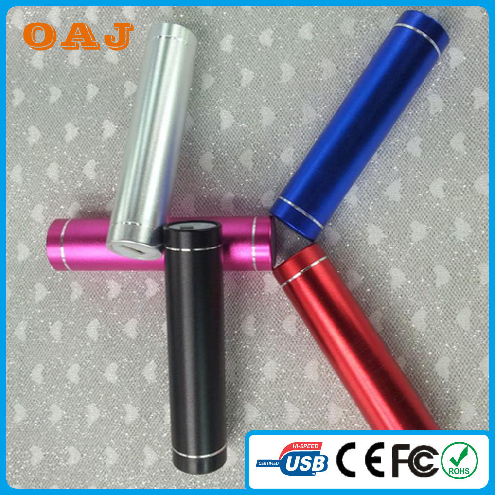 Charger Metal Tube Mobile Power Bank with Laser Engraving Logo