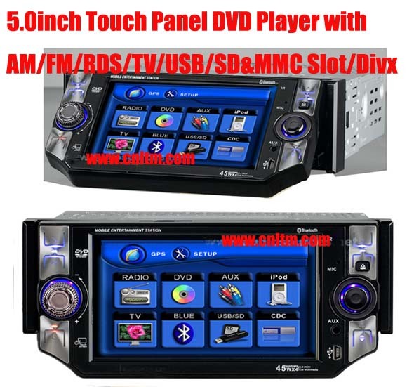 5.0 inch Car DVD Player with AM/FM/RDS/TV/USB/SD&MMC Slot/DIVX