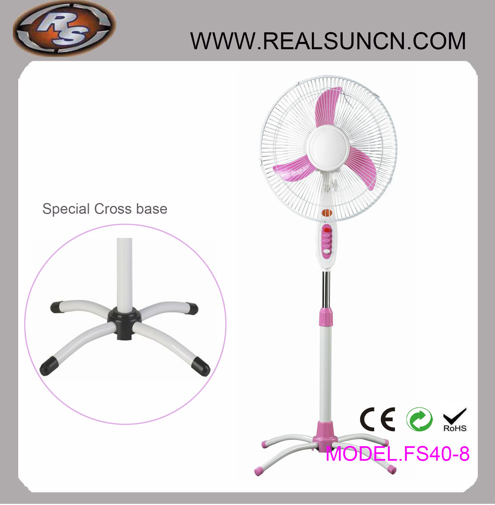 16inch Stand Fan with Special Cross Base