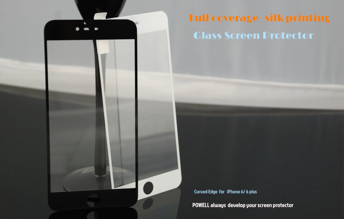 Silk Printing Edge to Edge Glass Screen Protector for iPhone 6 Plus