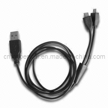 Dual Micro USB Splitter Cable for Sync & Charge Mobile Phone Such as Samsung Galaxy S4, etc.