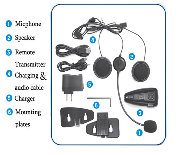 Bluetooth Intercom Headset for Motorcycle