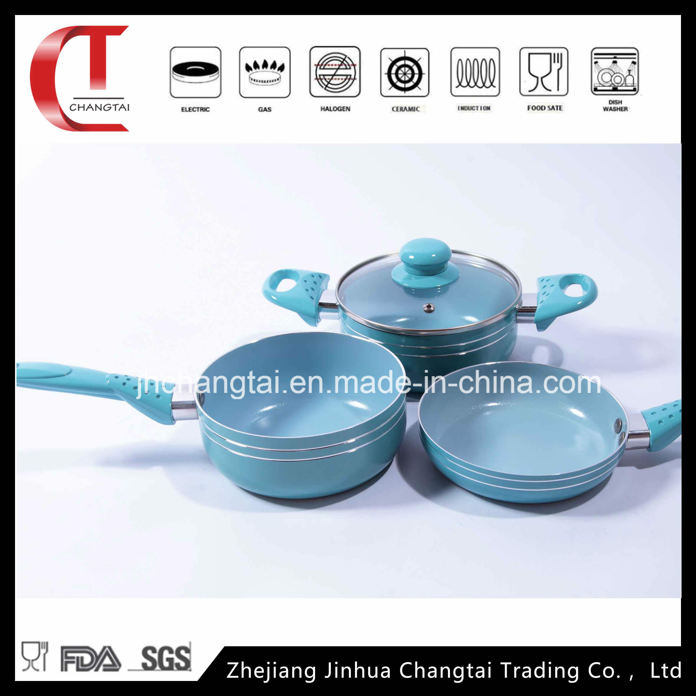 4 PCS Aluminum Ceramic Coating Cookware Set