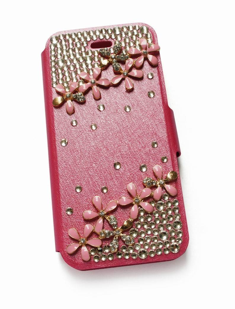 Rhinestone Metal Petal Mobile Phone Cover (MB1242)