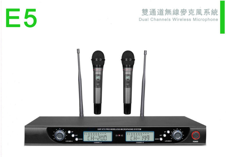 Dual Channels Wireless Microphone E5