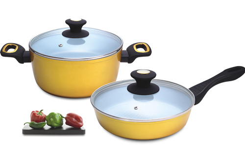 4PCS Aluminium Non-Stick Easy-Carry Cookware Set