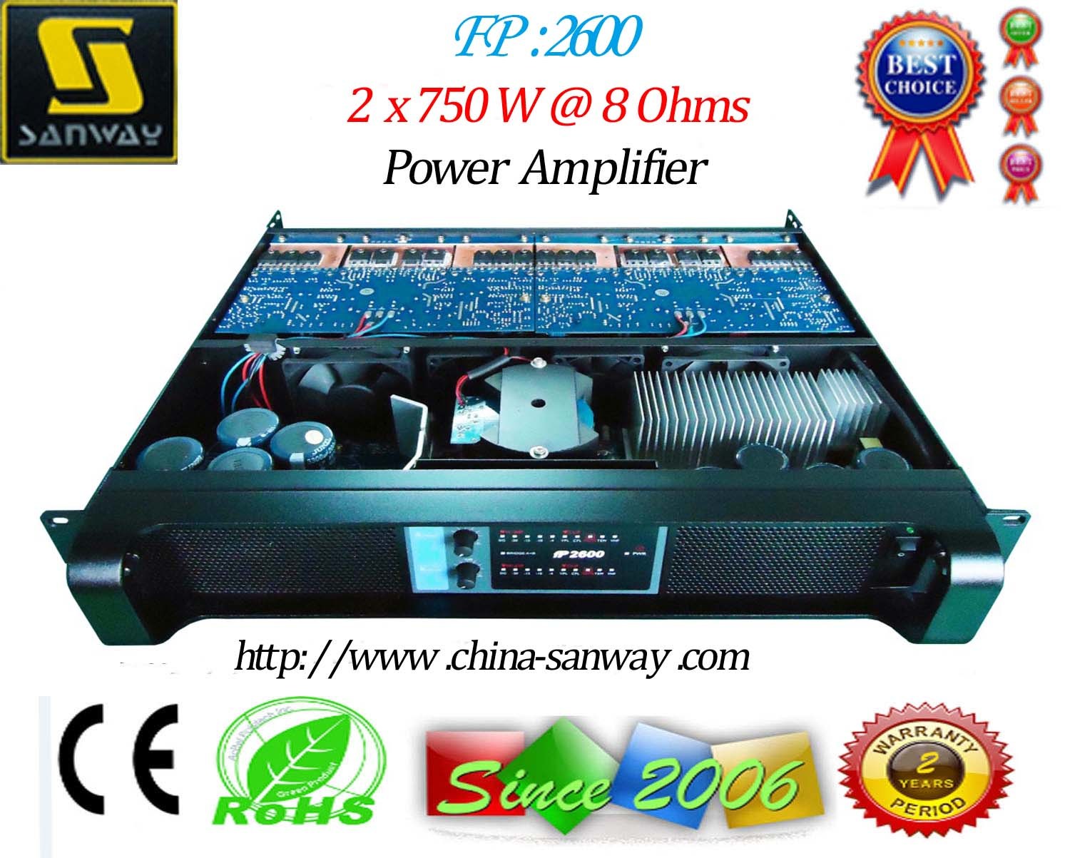 Fp2600 Digital Amplifier, PA System Sound Amplifier