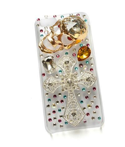 Crystal Skeleton Cross Mobile Accessories