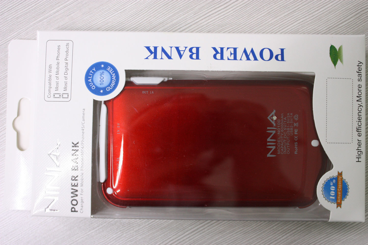 6000mAh Polymer Battery Power Bank Dual Output with Flashlight N0100