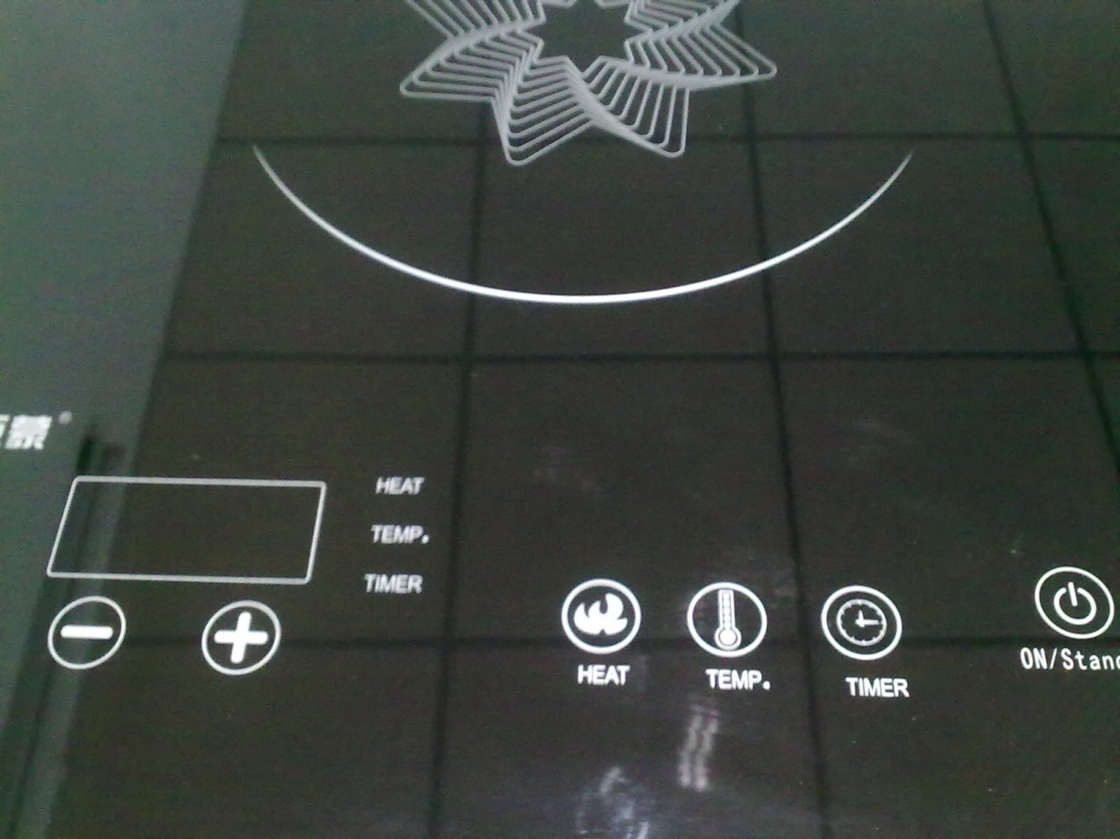 A Grade Black Crystal Glass Induction Cooker Touch Control Structure Drawing (AM40A22)