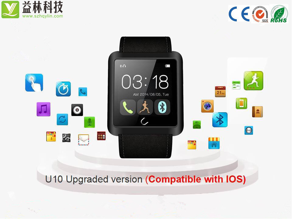 2015 Bluetooth Smart Watch with Phone Call / Sleep Quality Monitor