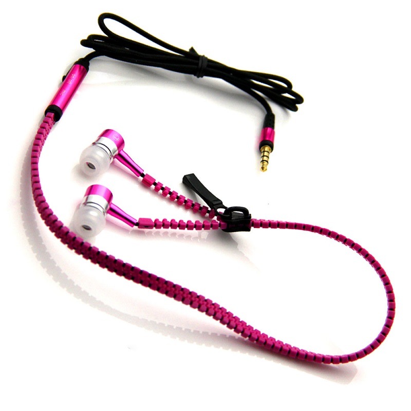 Professional Stereo Metal Zipper Earphone Zipper Earphone for iPhone