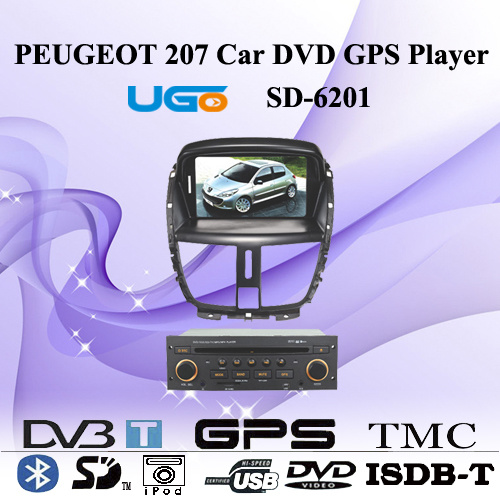 UGO Special Car DVD GPS Player for Peugeot 207 (SD-6201)